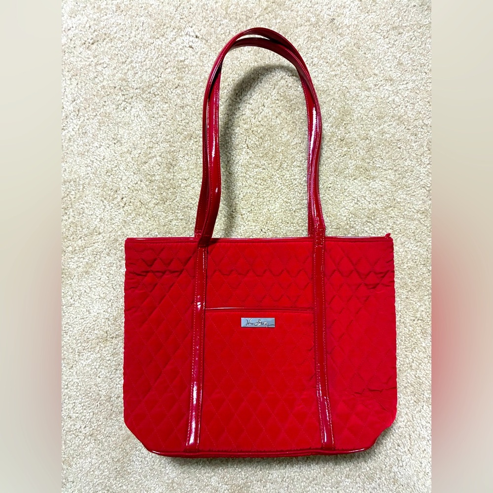 Vera Bradley Y2K microfiber quilted tote bag laptop work bag red